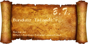 Bundusz Talamér névjegykártya